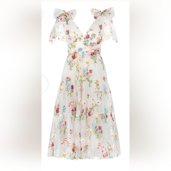JessaKae Margaret Midi Dress (Floral White Midi Dress) [NEW!!] - Picture 3 of 4